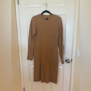 GAP Women's Long Sleeve Tan Dress